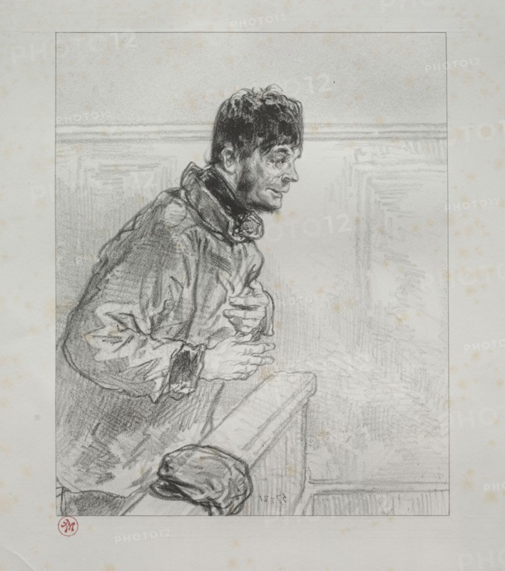 Par-ci, par-lá:  I should like to remark to M. Le Président that I have been made to play a part unworthy of a gallant man. Paul Gavarni (French, 1804-1866). Lithograph