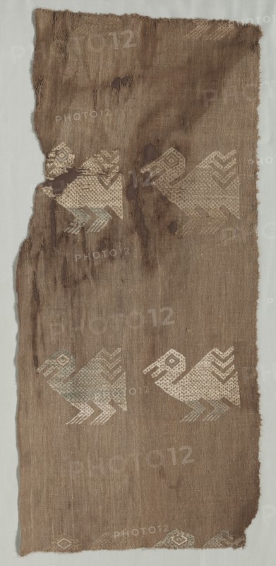 Fragment, c. 1100-1400. Peru, North Coast, Chimu Culture, 12th-15th century. Plain cloth, brocaded; cotton; average: 50.8 x 34.3 cm (20 x 13 1/2 in.)