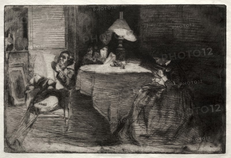 The Music Room. James McNeill Whistler (American, 1834-1903). Etching