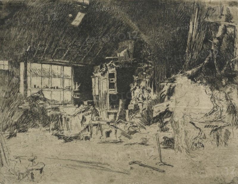 The Smithy. James McNeill Whistler (American, 1834-1903). Etching