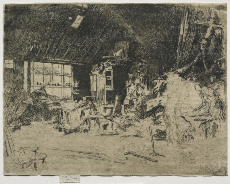 The Smithy. James McNeill Whistler (American, 1834-1903). Etching