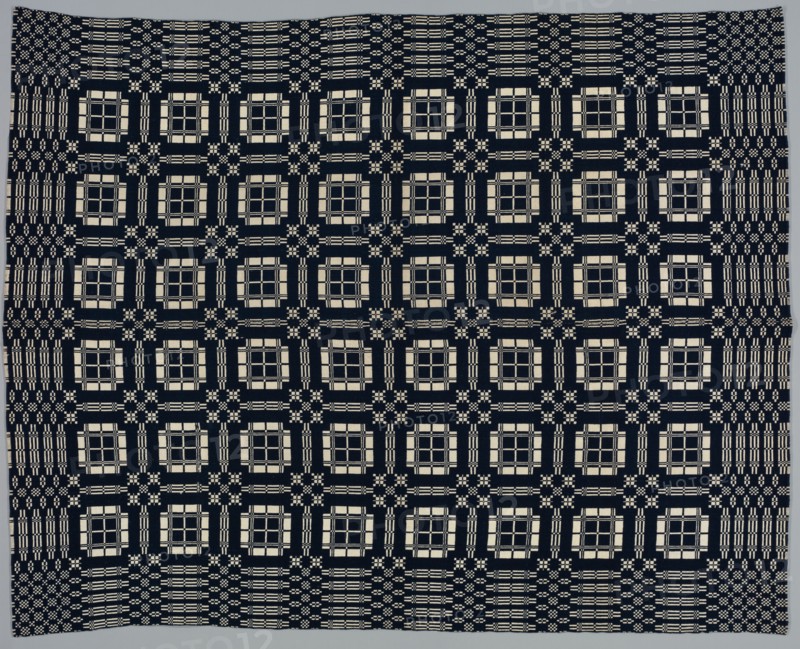 Coverlet, 19th century. America, 19th century. Wool and cotton; double cloth; average: 223.5 x 181.6 cm (88 x 71 1/2 in.)