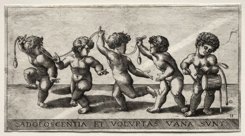 Children Dancing to a Drum, mid-16th century. Giorgio Reverdino (Italian, active c. 1531-1564/70). Engraving