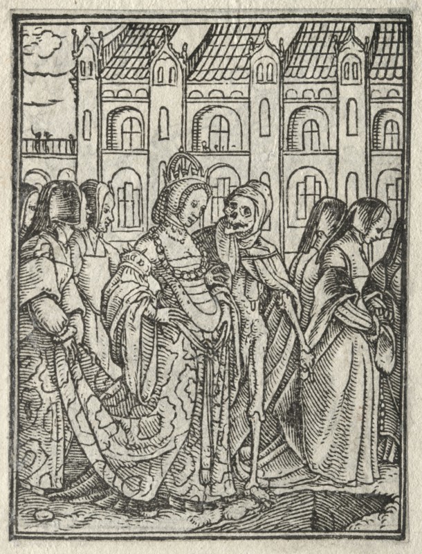 The Dance of Death:  The Cardinal; The Empress. Hans Holbein (German, 1497/98-1543). Woodcut