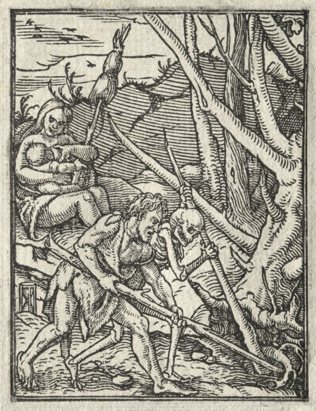 The Dance of Death:  Expulsion from Paradise; Adam Cultivating the Ground. Hans Holbein (German, 1497/98-1543). Woodcut