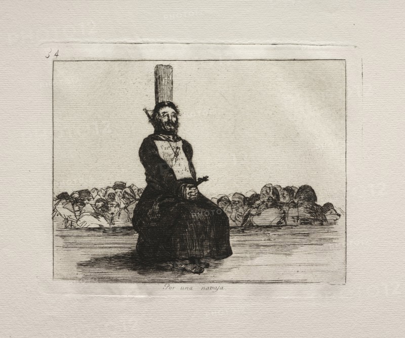 The Horrors of War:  On Account of a Knife. Francisco de Goya (Spanish, 1746-1828). Etching