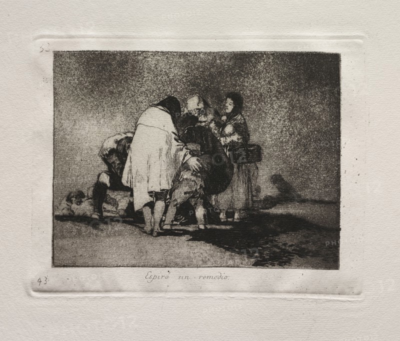 The Horrors of War:  There Was Nothing to be Done and  He Died. Francisco de Goya (Spanish, 1746-1828). Etching and aquatint
