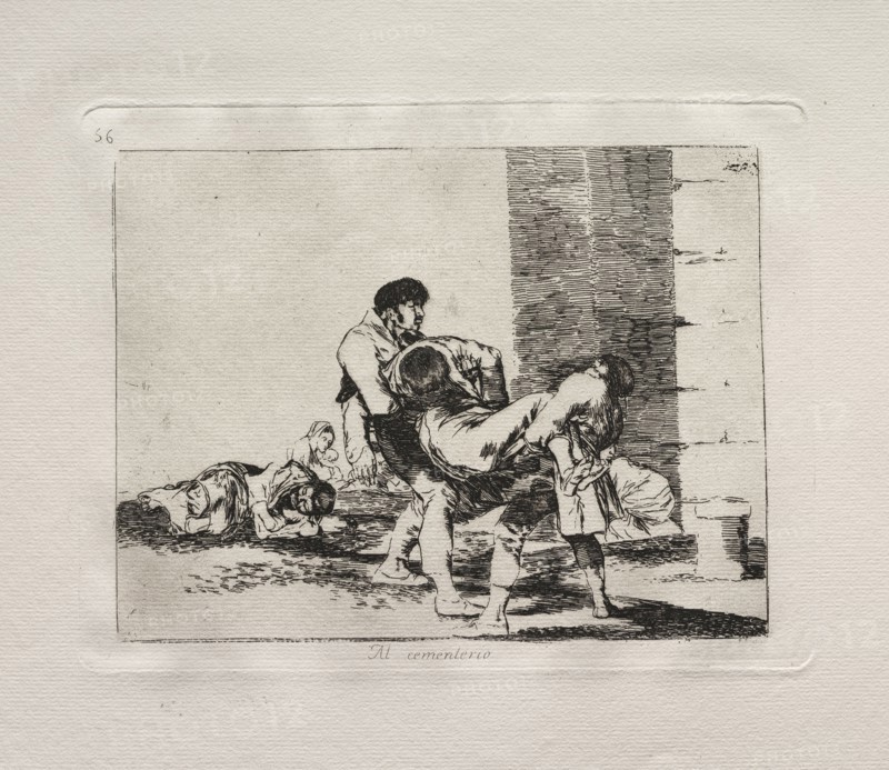 The Horrors of War:  To The Cemetery. Francisco de Goya (Spanish, 1746-1828). Etching