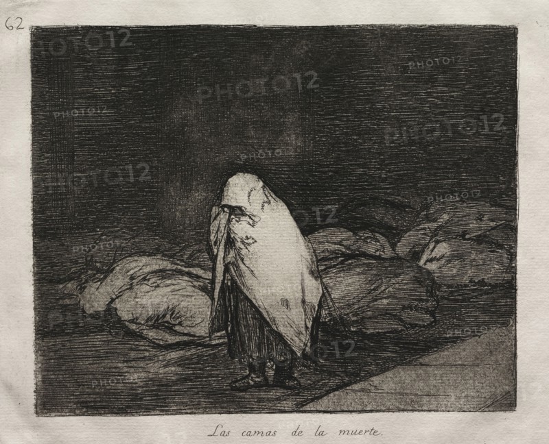 The Horrors of War:  The Beds of Death. Francisco de Goya (Spanish, 1746-1828). Etching and aquatint