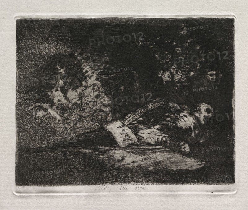 The Horrors of War:  Nothing. The Event Will Tell. Francisco de Goya (Spanish, 1746-1828). Etching and aquatint