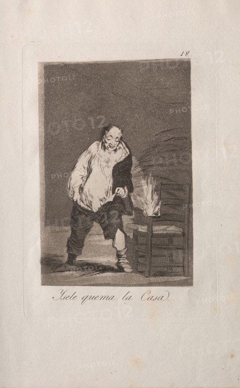 Caprichos:  And His House is on Fire.. Francisco de Goya (Spanish, 1746-1828). Etching and aquatint