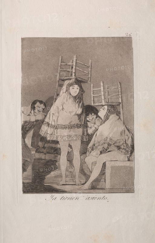 Caprichos:  They've Already Got a Seat (i.e. bottom). Francisco de Goya (Spanish, 1746-1828). Etching and aquatint