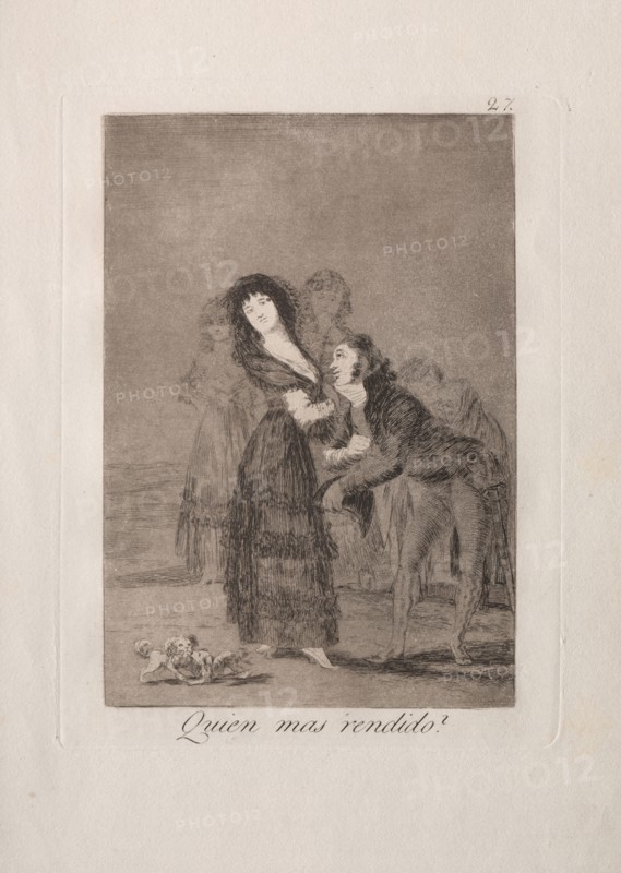 Caprichos:  Which of Them is the More Overcome?. Francisco de Goya (Spanish, 1746-1828). Etching and aquatint