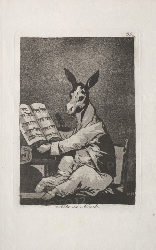 Caprichos:  And So was His Grandfather.. Francisco de Goya (Spanish, 1746-1828). Etching and aquatint