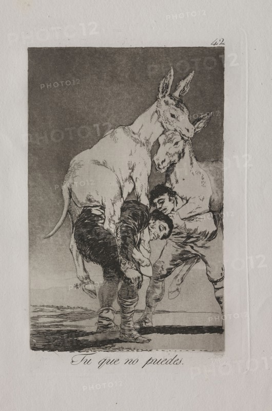 Caprichos:  Thou Who Canst Not. Francisco de Goya (Spanish, 1746-1828). Etching and aquatint