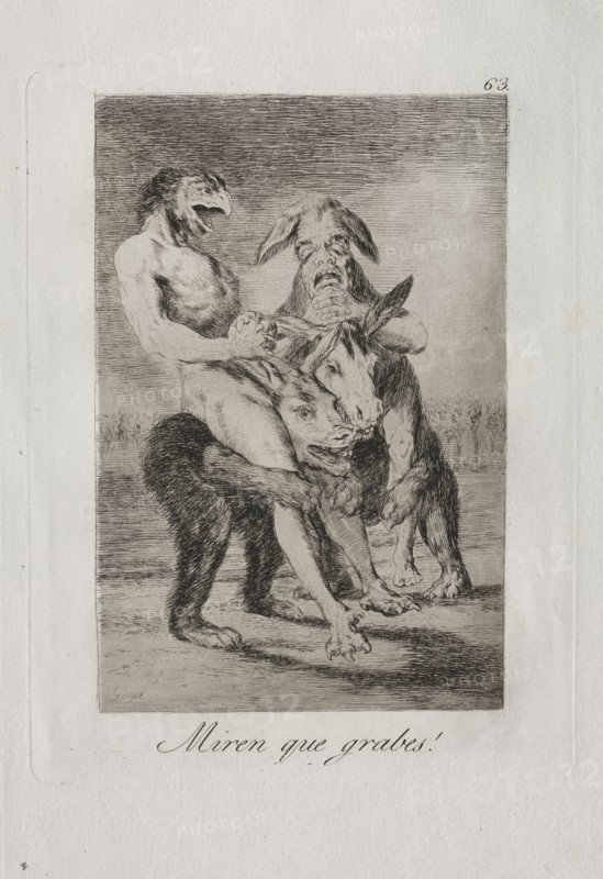 Caprices:  Look How Solemn They Are!. Francisco de Goya (Spanish, 1746-1828). Etching and aquatint