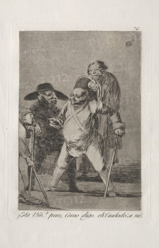 Caprichos:  You understand?...Well, as I say...eh!  Look out!  Otherwise.... Francisco de Goya (Spanish, 1746-1828). Etching and aquatint