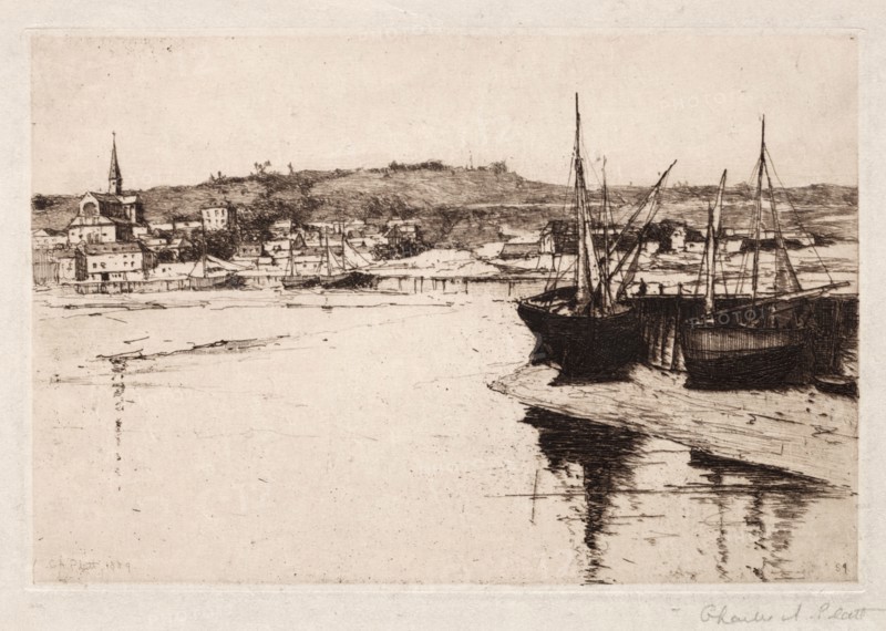 Trouville, 1889. Charles Adams Platt (American, 1861-1933). Etching