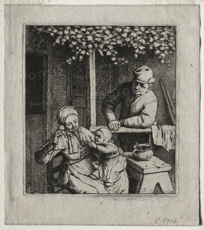 The Doll, 1678. Adriaen van Ostade (Dutch, 1610-1684). Etching
