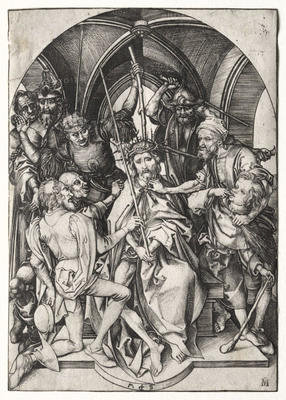 Christ Crowned with Thorns. Martin Schongauer (German, c.1450-1491). Engraving