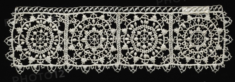 Needlepoint (Reticella) Lace Cuff, second half of 16th century. Italy, Genoa, second half of 16th century. Lace, needlepoint; average: 7.4 x 24.2 cm (2 15/16 x 9 1/2 in.)