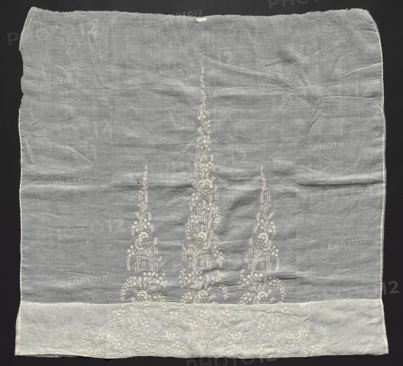 Embroidered Dress Front, c. 1850. Madeira, 19th century. Embroidery; average: 101.6 x 107.3 cm (40 x 42 1/4 in.)