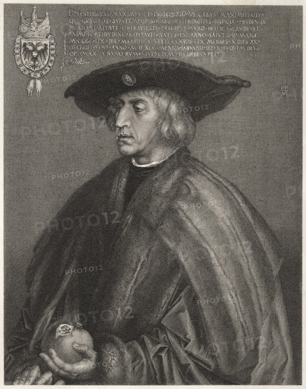 Maximilian I, 1800s. Germany, 19th century. Engraving