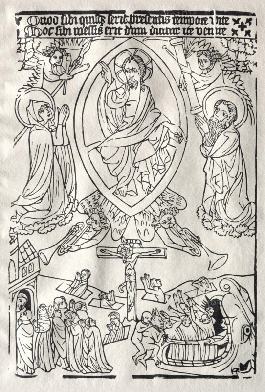 Das Jüngste Gericht, c. 1430. Germany, 15th century. Woodcut