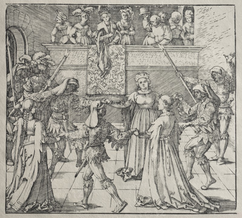 The Masquerade. Attributed to Albrecht Dürer (German, 1471-1528). Woodcut