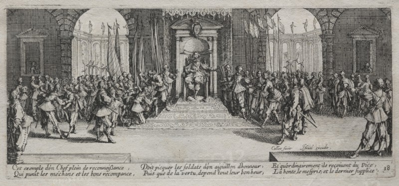 The Large Miseries of War:  Distribution of Recompense, 1633. Jacques Callot (French, 1592-1635). Etching