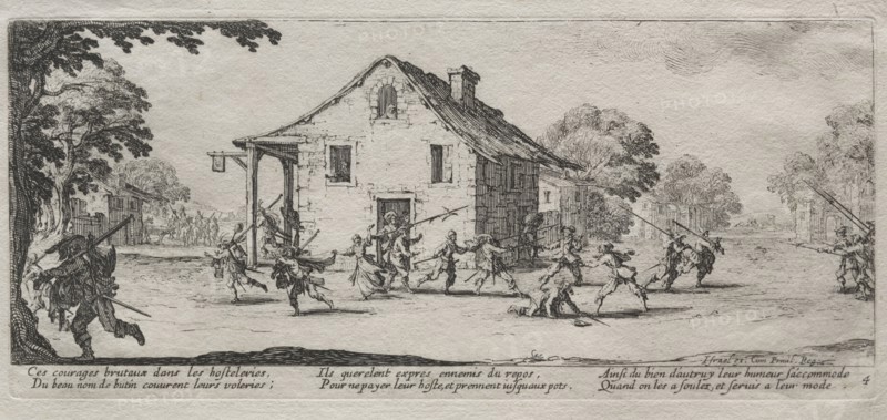 The Large Miseries of War:  Marauding, 1633. Jacques Callot (French, 1592-1635). Etching