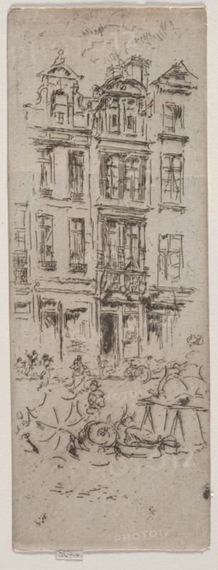 Flower Market, Brussels. James McNeill Whistler (American, 1834-1903). Etching