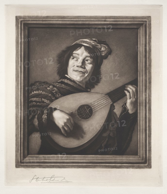 The Lute Player, 19th-20th century. Samuel Arlent-Edwards (American, 1862-1938). Mezzotint