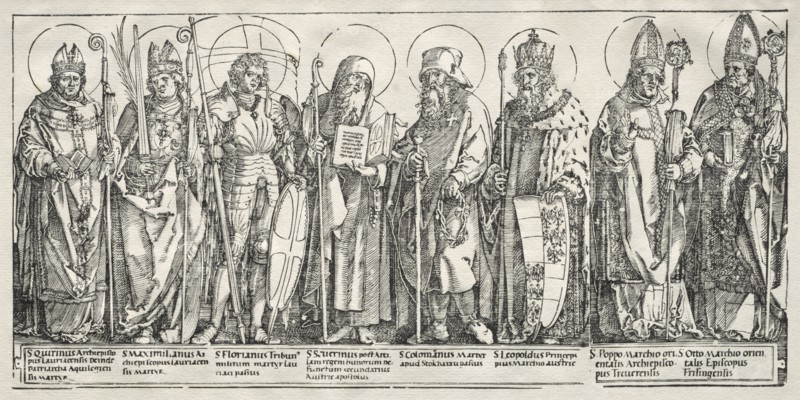 The Eight Saints of Austria, c. 1515. Albrecht Dürer (German, 1471-1528). Woodcut
