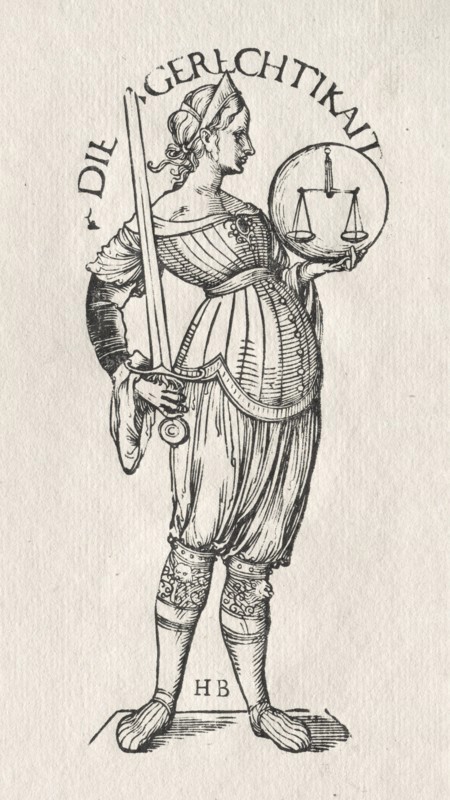 The Seven Virtues:  Justice. Hans Burgkmair (German, 1473-1531). Woodcut