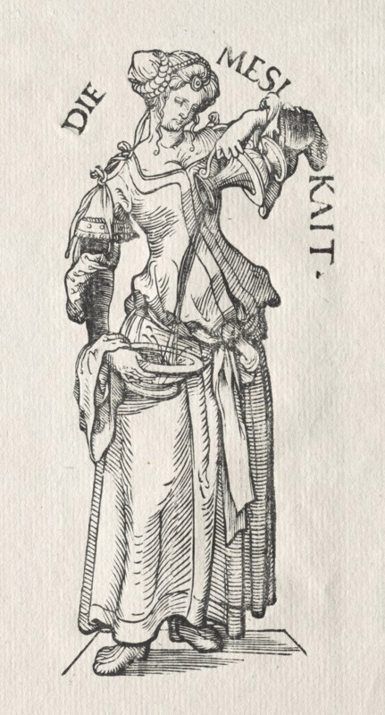 The Seven Virtues:  Temperance. Hans Burgkmair (German, 1473-1531). Woodcut