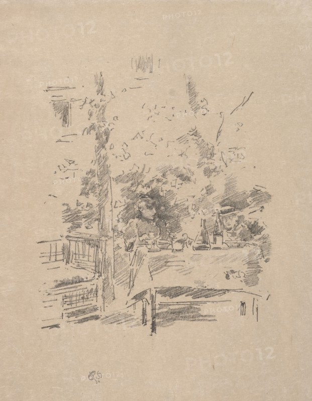 Tête-à-tête in the Garden, 1894. James McNeill Whistler (American, 1834-1903). Lithograph