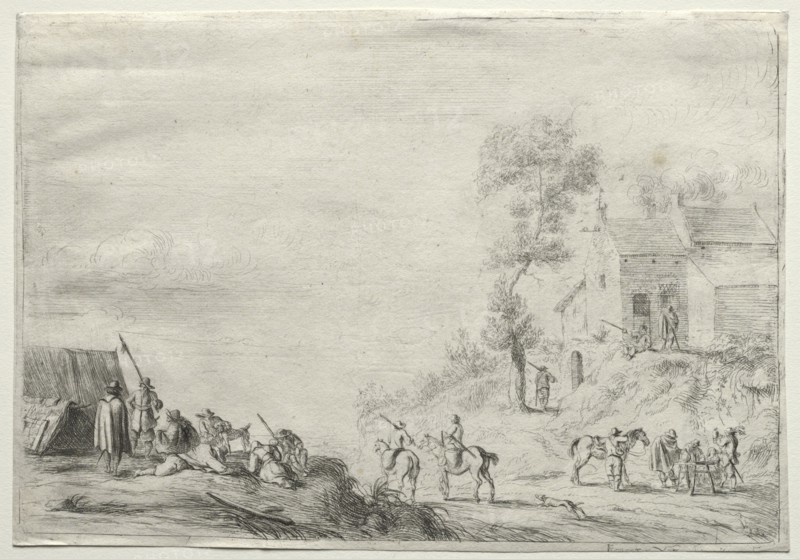 The Outpost. Robert van den Hoecke (Flemish, 1622-1668). Etching