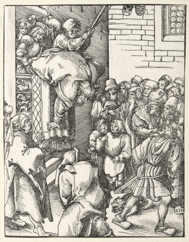 Martyrdom of St. James the Less. Lucas Cranach (German, 1472-1553). Woodcut
