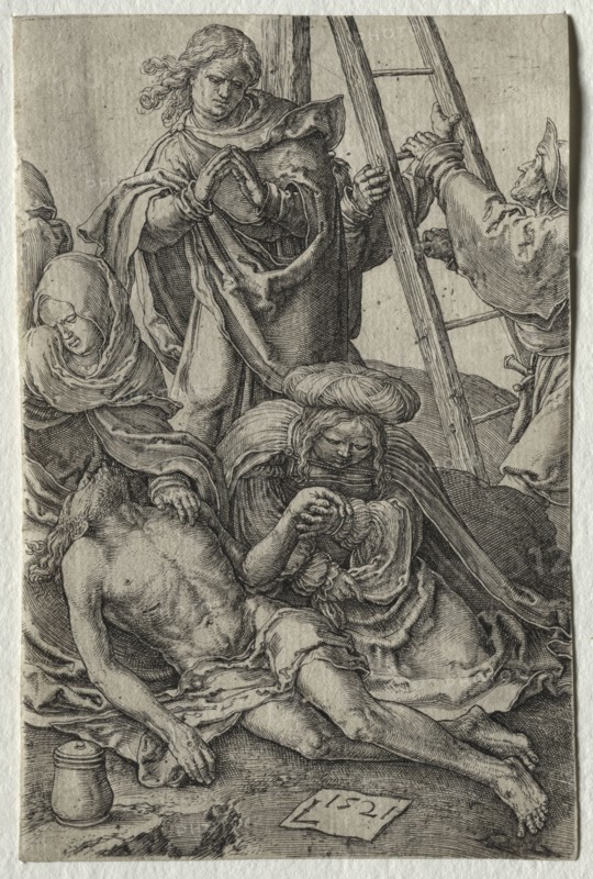 The Passion: Descent from the Cross, 1521. Lucas van Leyden (Dutch, 1494-1533). Engraving