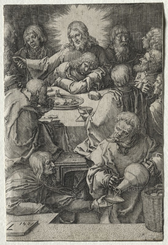 The Passion: The Last Supper, 1521. Lucas van Leyden (Dutch, 1494-1533). Engraving