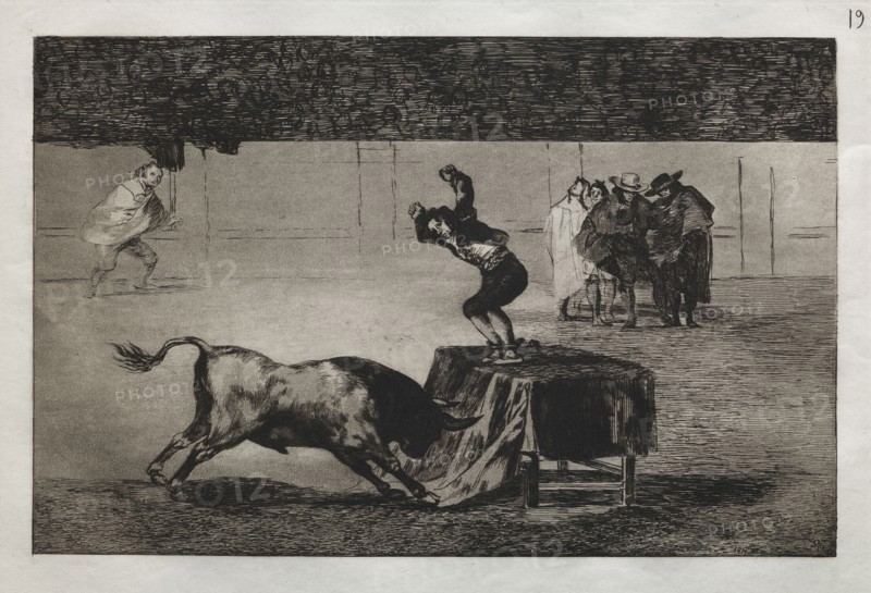 Bullfights:  Another Madness of his in the Same Ring, 1876. Francisco de Goya (Spanish, 1746-1828). Engraving