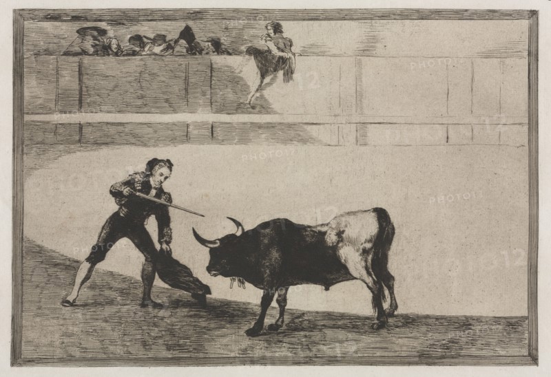 Bullfights:  Pedro Romeo Killing the Halted Bull, 1876. Francisco de Goya (Spanish, 1746-1828). Engraving