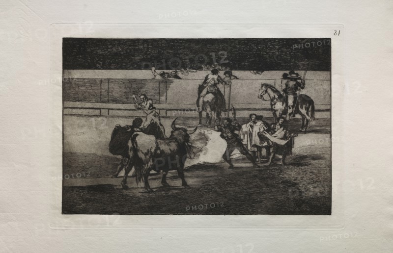 Bullfights:  Banderillas with Firecrackers, 1876. Francisco de Goya (Spanish, 1746-1828). Engraving