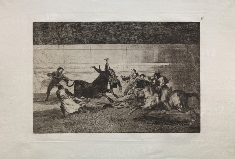 Bullfights:  The Death of Pepe Illo (2nd Composition), 1876. Francisco de Goya (Spanish, 1746-1828). Engraving