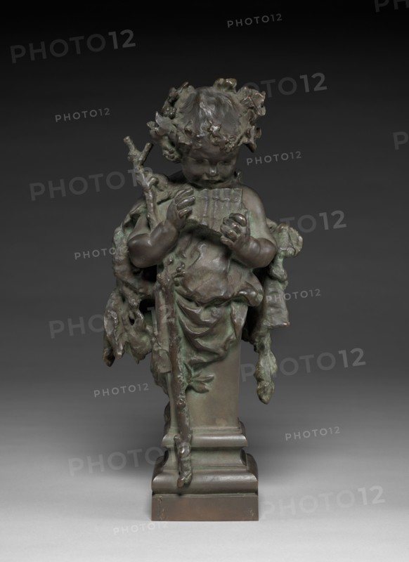 Infant Faun, c. 1890-1895. Frederick William MacMonnies (American, 1863-1937). Bronze; overall: 19.1 x 39.4 cm (7 1/2 x 15 1/2 in.).