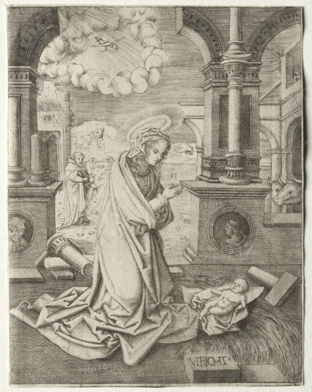 The Nativity, 1520s. Allaert Claesz (Netherlandish, fl. 1508-1534). Engraving; sheet: 13.8 x 10.7 cm (5 7/16 x 4 3/16 in.)