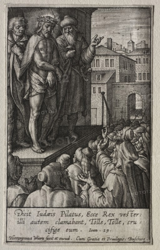 The Passion: Christ Presented to the People. Hieronymus Wierix (Flemish, 1553-1619). Engraving