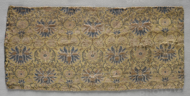 Fragment, late 1600s. Iran, late 17th century. Brocade; overall: 12.4 x 24.8 cm (4 7/8 x 9 3/4 in.)
