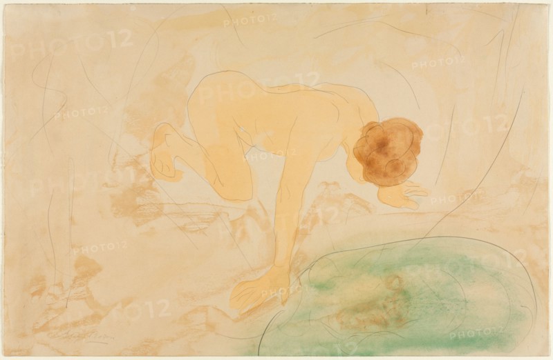 The Reflection, c. 1900-10. Hand B, style of Auguste Rodin (French, 1840-1917). Graphite and watercolor; sheet: 32 x 49.3 cm (12 5/8 x 19 7/16 in.).